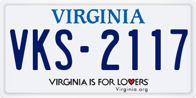VA license plate VKS2117