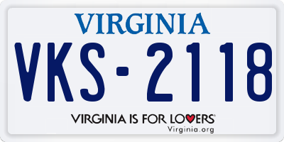 VA license plate VKS2118