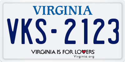 VA license plate VKS2123