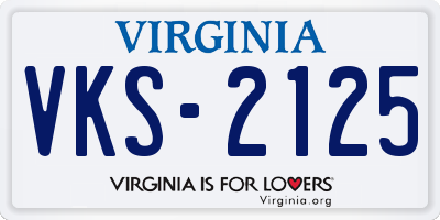 VA license plate VKS2125