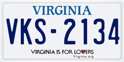 VA license plate VKS2134