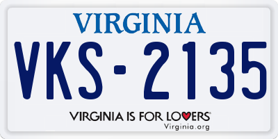 VA license plate VKS2135