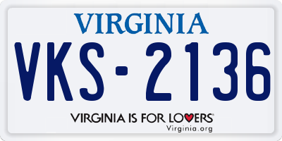VA license plate VKS2136