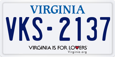 VA license plate VKS2137