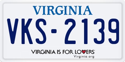 VA license plate VKS2139