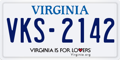 VA license plate VKS2142