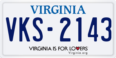 VA license plate VKS2143