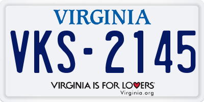 VA license plate VKS2145