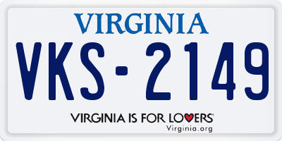 VA license plate VKS2149