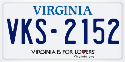 VA license plate VKS2152