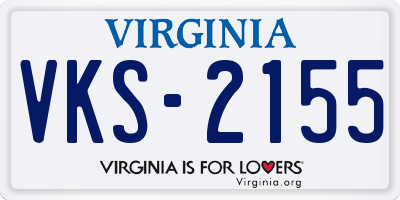 VA license plate VKS2155