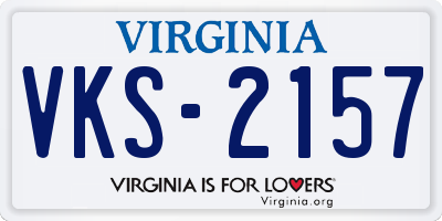 VA license plate VKS2157