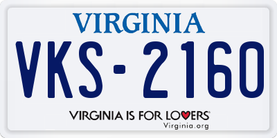 VA license plate VKS2160