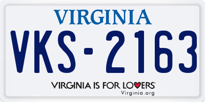 VA license plate VKS2163