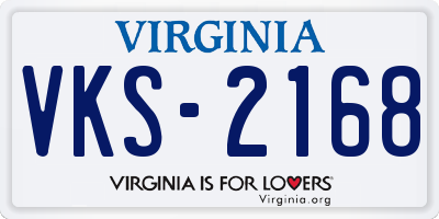 VA license plate VKS2168