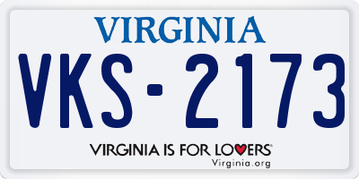 VA license plate VKS2173
