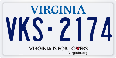 VA license plate VKS2174