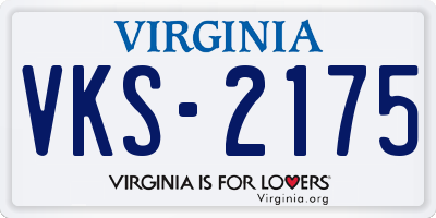 VA license plate VKS2175