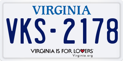VA license plate VKS2178