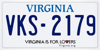 VA license plate VKS2179