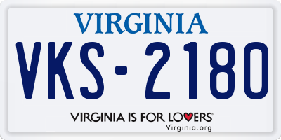 VA license plate VKS2180