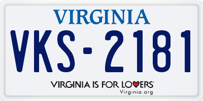 VA license plate VKS2181
