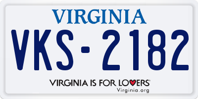VA license plate VKS2182