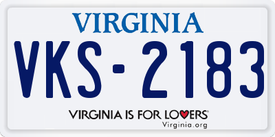 VA license plate VKS2183