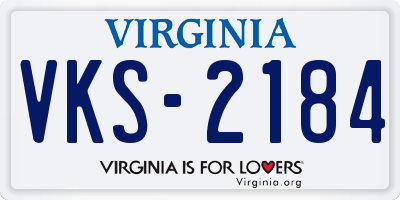 VA license plate VKS2184