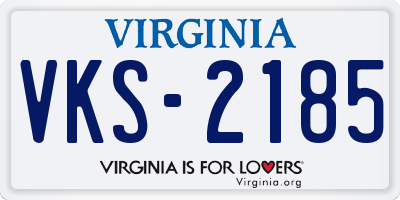 VA license plate VKS2185