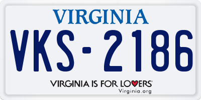 VA license plate VKS2186