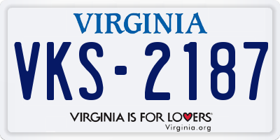 VA license plate VKS2187