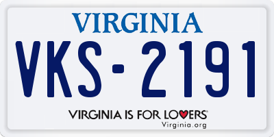 VA license plate VKS2191