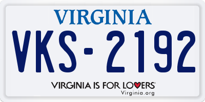 VA license plate VKS2192