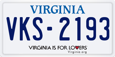 VA license plate VKS2193