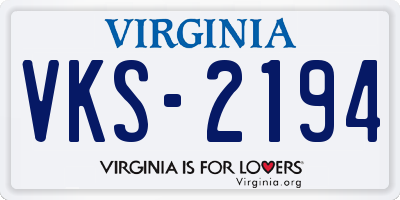 VA license plate VKS2194