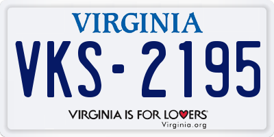 VA license plate VKS2195