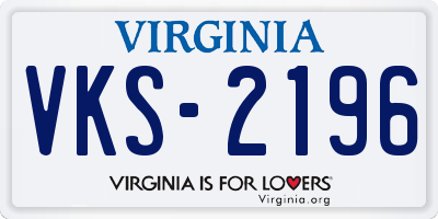 VA license plate VKS2196