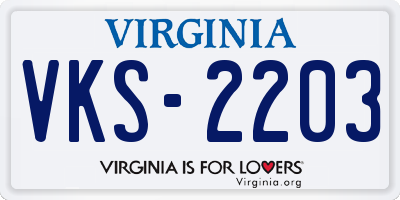 VA license plate VKS2203