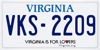 VA license plate VKS2209