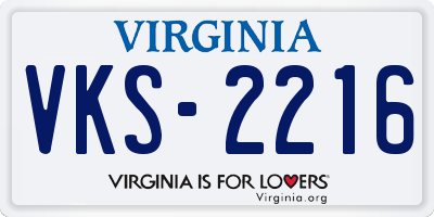 VA license plate VKS2216