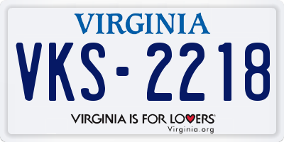VA license plate VKS2218