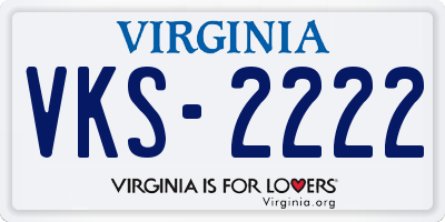 VA license plate VKS2222