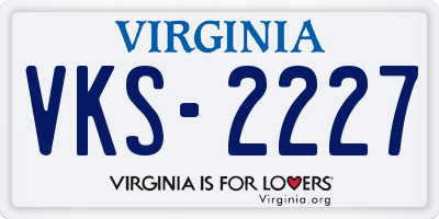 VA license plate VKS2227