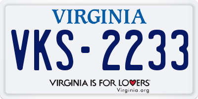 VA license plate VKS2233