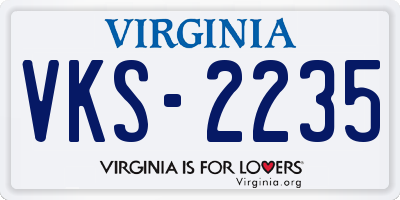 VA license plate VKS2235