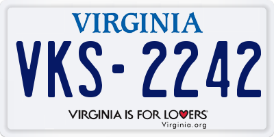 VA license plate VKS2242