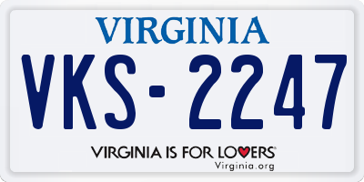 VA license plate VKS2247