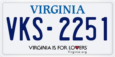 VA license plate VKS2251