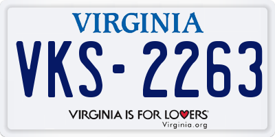 VA license plate VKS2263